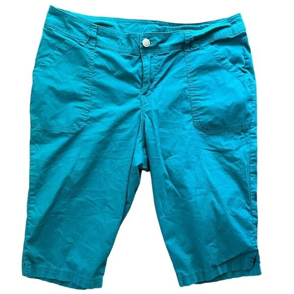 Lane Bryant Teal Turquoise Pedal Bermuda Shorts Capris Women's size 18 - Picture 1 of 7